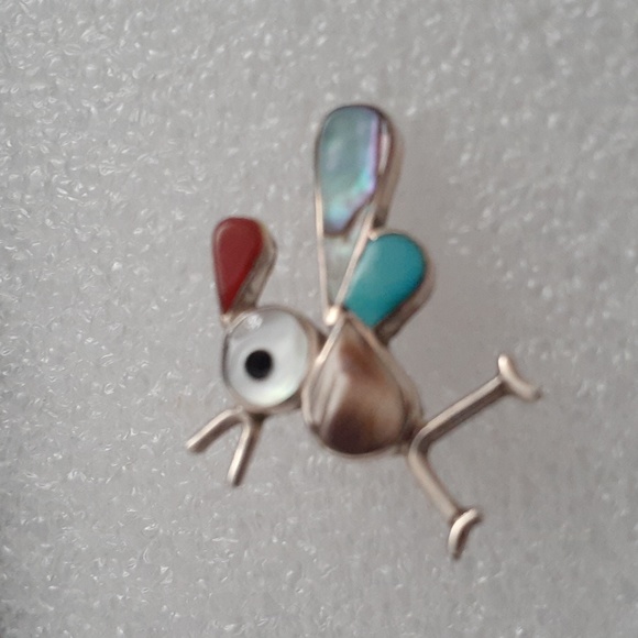 Sterling Abalone Alpaca Mexico brooches/pin lot of 3 - Picture 6 of 8